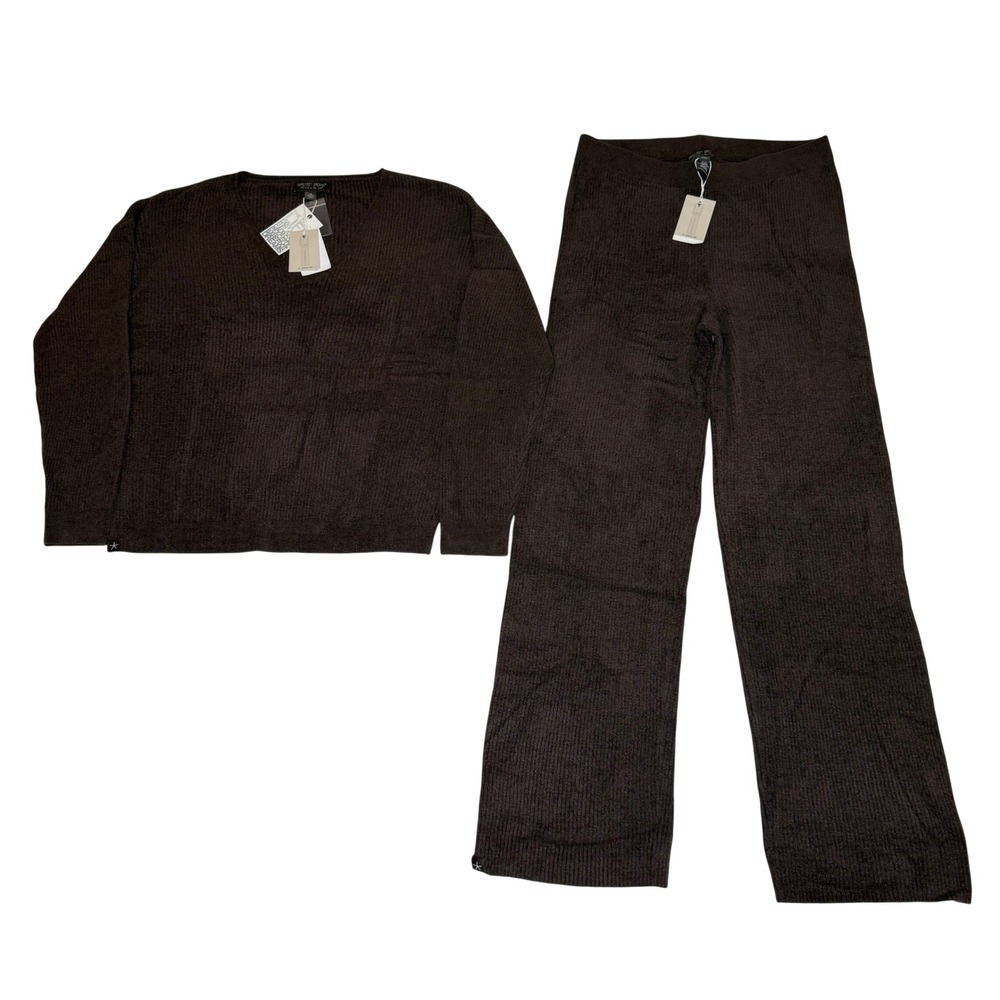 NWT Barefoot Dreams CozyChic Ultra Lite 2 Piece Lounge Set Umber Medium